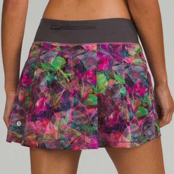 lululemon athletica Dresses & Skirts - Lululemon Pace Rival Mid-Rise Skirt Long Vivid Floral Tone Multi 20 NWT
